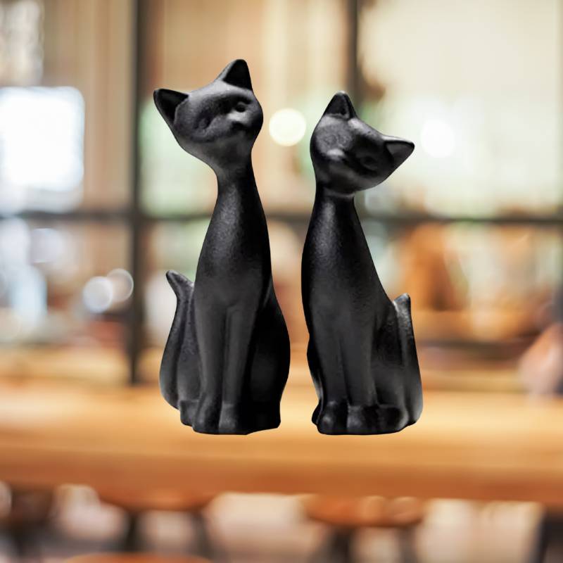 Figurine Chat Main Yeux Ambre Statuette Chat Noir En Résine Effet Marbre - Sculpture Main Avec Yeux Ambre, Décoration élégante Maison Figurine Chaton Artisanale Figurine Chat Main Yeux Ambre Statuette Chat Noir En Résine Effet Marbre - Sculpture Main Avec Yeux Ambre, Décoration élégante Maison Figurine Chaton Artisanale