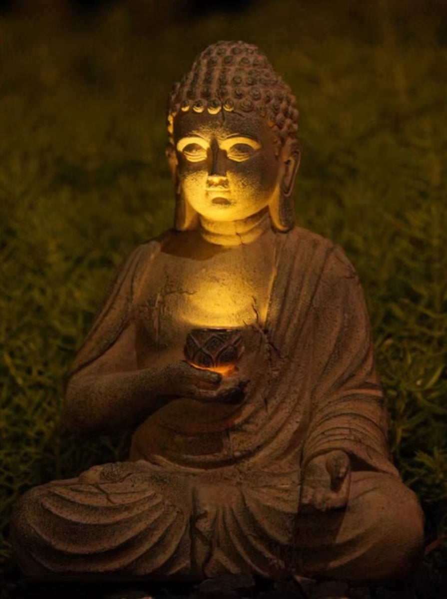 Yeomoo Meditation Statue de Bouddha Decoration Jardin Exterieur -Jardin Zen Figurine de Boudha Idee Cadeau Femme Maman,Lampe Globe Solaire avec Décoration en Verre pour Balcon,Patio,Porche l'or 26.5cm Yeomoo Meditation Statue de Bouddha Decoration Jardin Exterieur -Jardin Zen Figurine de Boudha Idee Cadeau Femme Maman,Lampe Globe Solaire avec Décoration en Verre pour Balcon,Patio,Porche l'or 26.5cm
