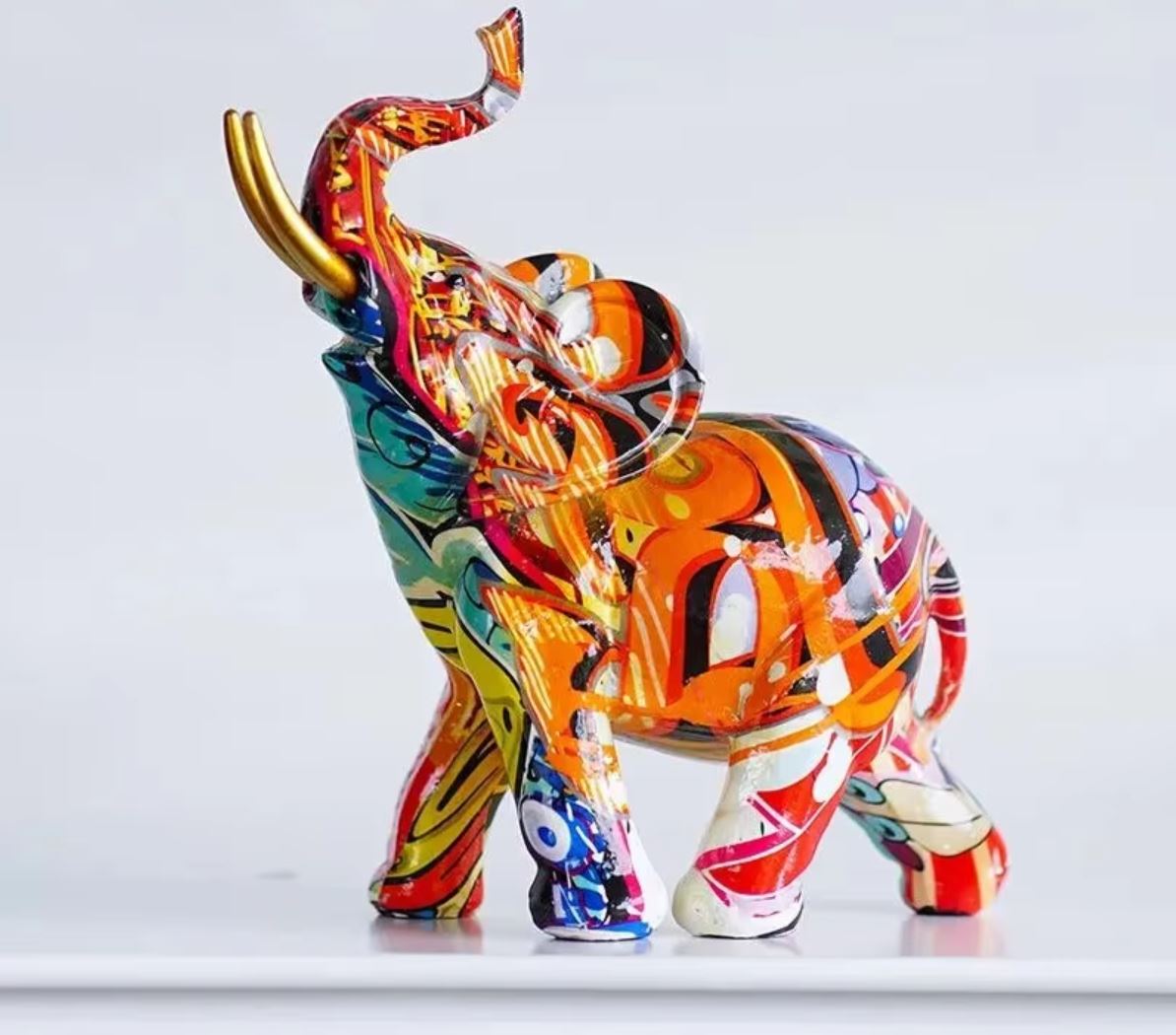 Décoration Éléphant Créativité Figurines D'Éléphant Graffiti, Statue Décoration Éléphant Créativité Figurines D'Éléphant Graffiti, Statue