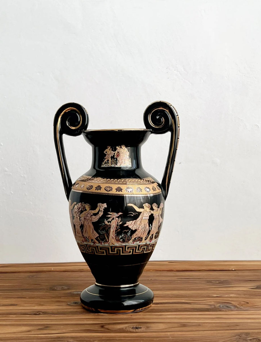 Vase amphore design herbes 100cm noir Vase amphore design herbes 100cm noir