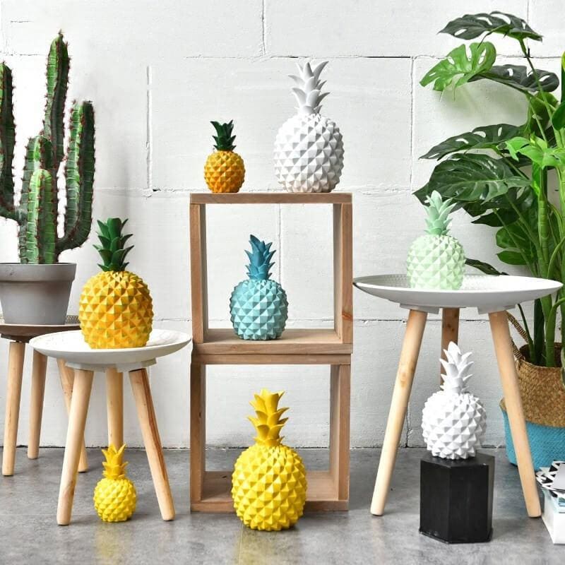 Décoration Ananas En Résine Doré - Taille S (14cm) - Pour Salon Ou Bureau - Style Nordique