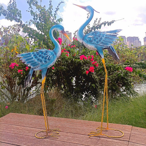 Statue oiseau Grue en métal 110 / 114 cm (à l'unité)