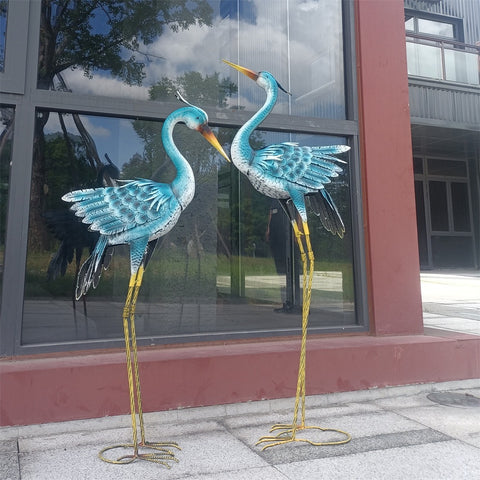 Statue oiseau Grue en métal 110 / 114 cm (à l'unité)