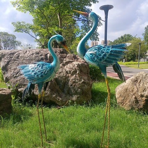 Statue oiseau Grue en métal 110 / 114 cm (à l'unité)