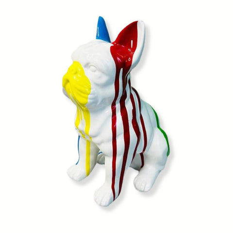 Statue Chien <br/> Bouledogue Assis 21 cm