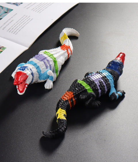 Statue crocodile résine popart 9 cm