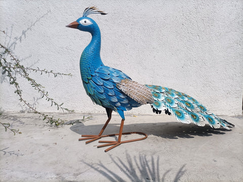 Statue Paon en métal 62 cm