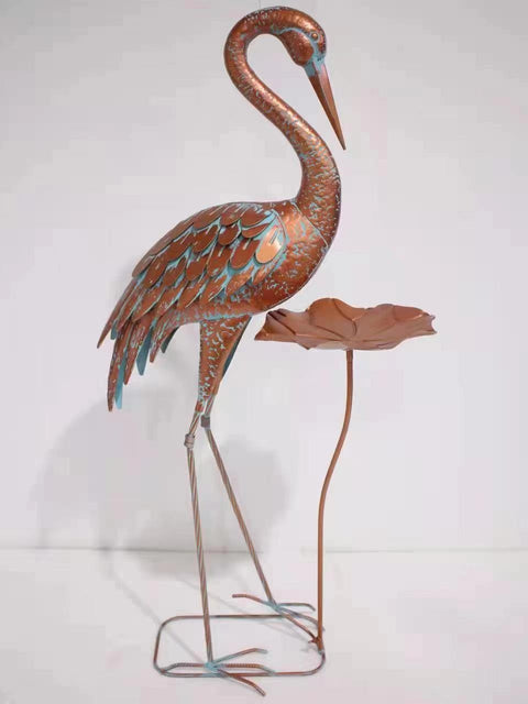 Statue oiseau Grue en métal 106 cm