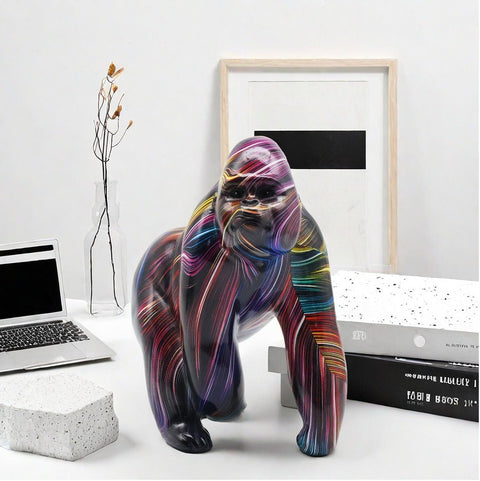Statue gorille resine brush 17 cm