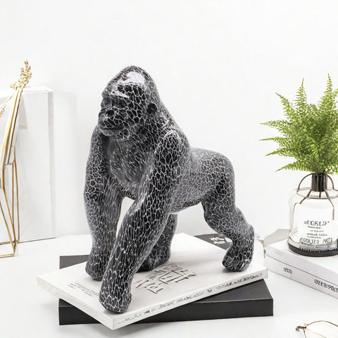 Statue gorille resine monochome 26 cm