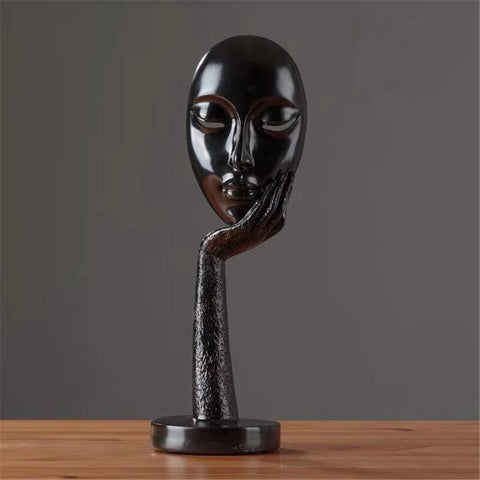 Sculpture Contemporaine <br/> Visage Femme Pensive