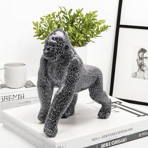 Statue gorille resine monochome 26 cm
