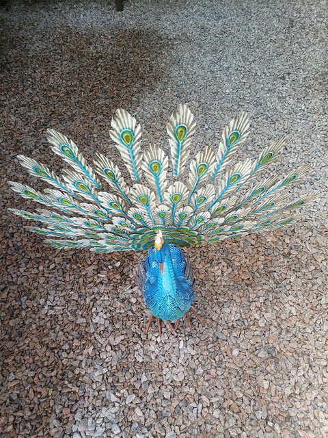 Statue Paon en métal 81 cm