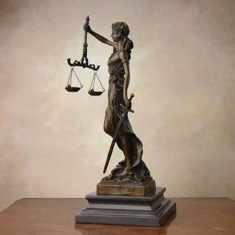 Statue de la Justice - Thémis - en Bronze 34 cm