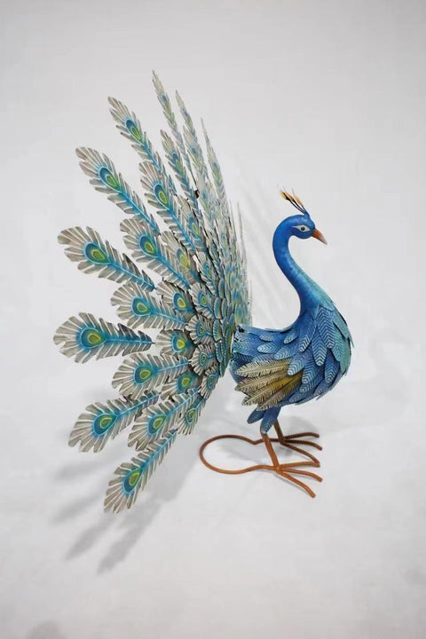 Statue Paon en métal 81 cm