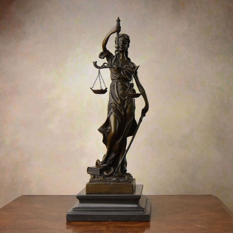 Statue de la Justice - Thémis - en Bronze 34 cm