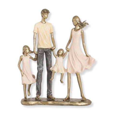 Statuette Famille <br> 4 personnes 24 cm