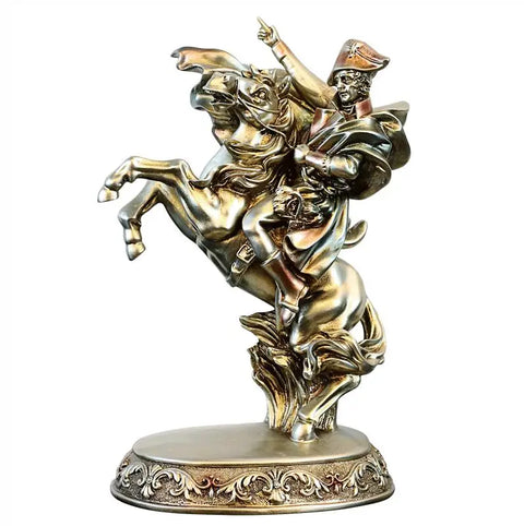 Statue Napoléon à cheval argenté 33 cm