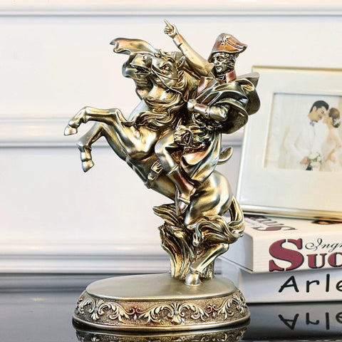 Statue Napoléon à cheval argenté 33 cm