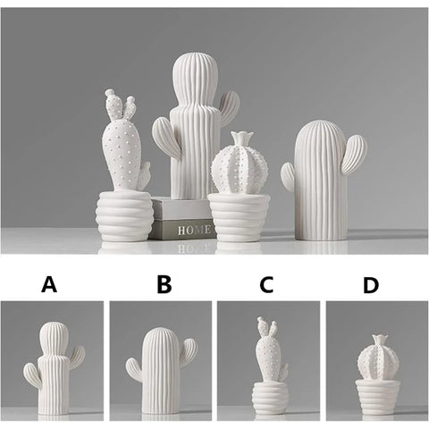 Cactus blanc en céramique de 16 cm à 27 cm
