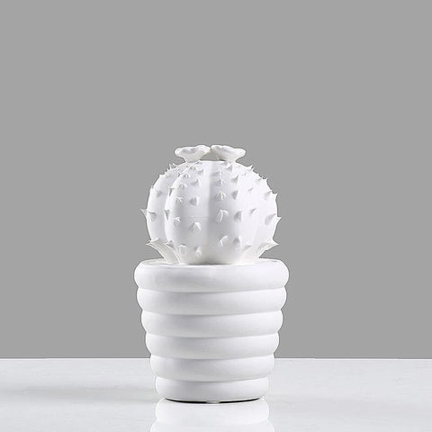 Cactus blanc en céramique de 16 cm à 27 cm