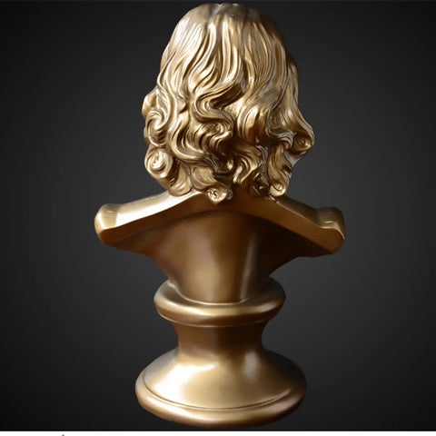 Buste de Mozart doré 30 cm