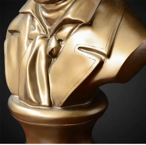 Buste de Beethoven doré 30 cm