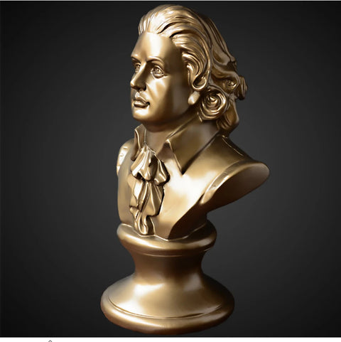 Buste de Mozart doré 30 cm