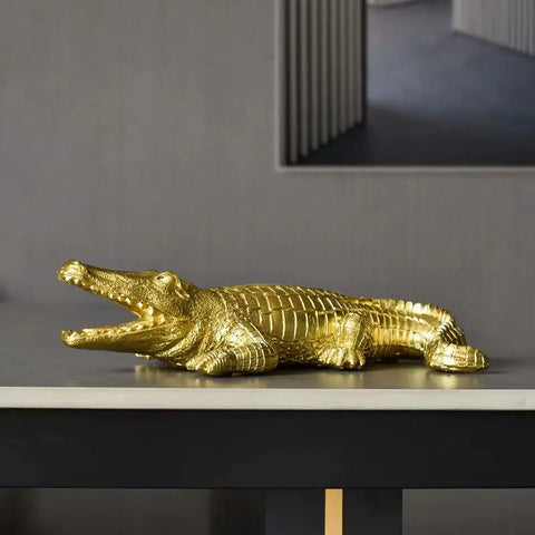 Statue Crocodile 24 cm en résine