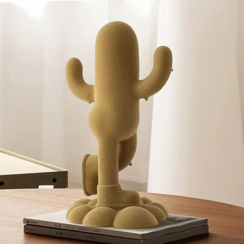 Statue cactus moderne en résine 36 cm