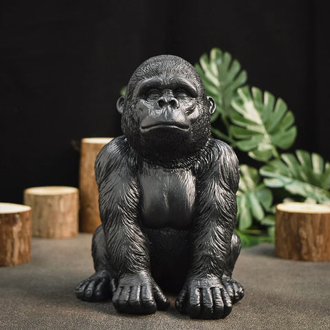 statue gorille noir