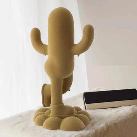 Statue cactus moderne en résine 36 cm