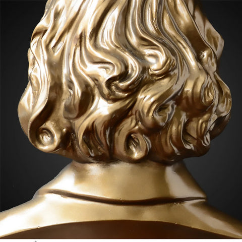 Buste de Shakespeare doré 30 cm