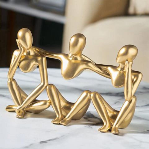 Sculpture Contemporaine <br> Penseur Trio