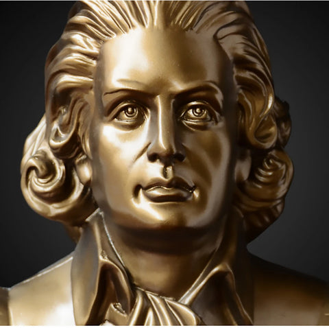 Buste de Mozart doré 30 cm