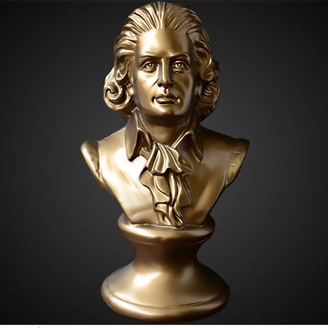 Buste de Mozart doré 30 cm