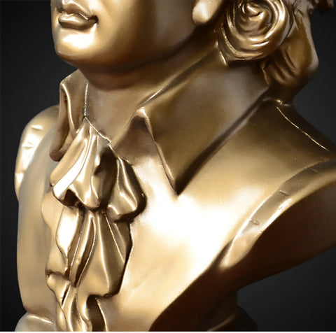 Buste de Mozart doré 30 cm