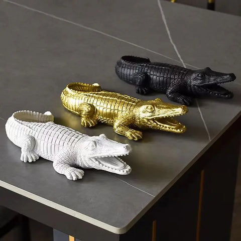 Statue Crocodile 24 cm en résine