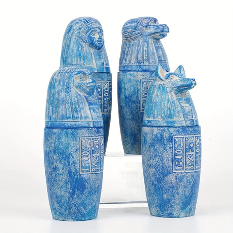 Vases canopes Égypte 14 cm – Lot de 4 pièces