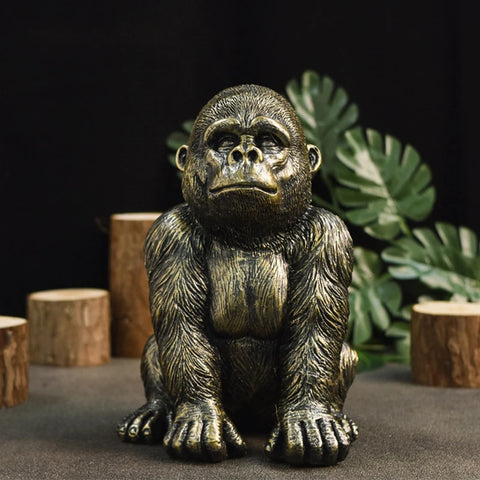 Statue Gorille <br> Noir 19 cm