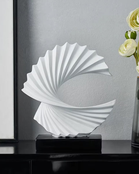 Sculpture abstraite blanche Bonanza 28 cm