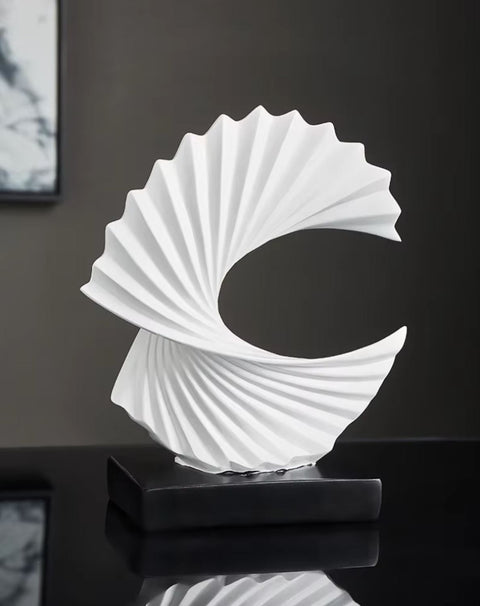 Sculpture abstraite blanche Bonanza 28 cm