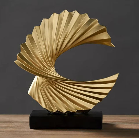 Sculpture abstraite dorée Bonanza 28 cm