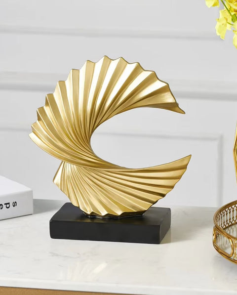 Sculpture abstraite dorée Bonanza 28 cm