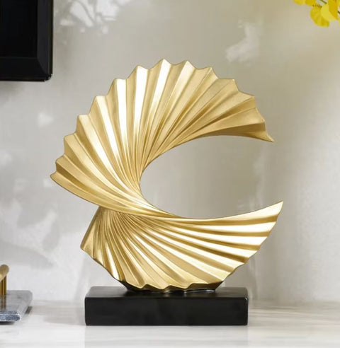 Sculpture abstraite dorée Bonanza 28 cm