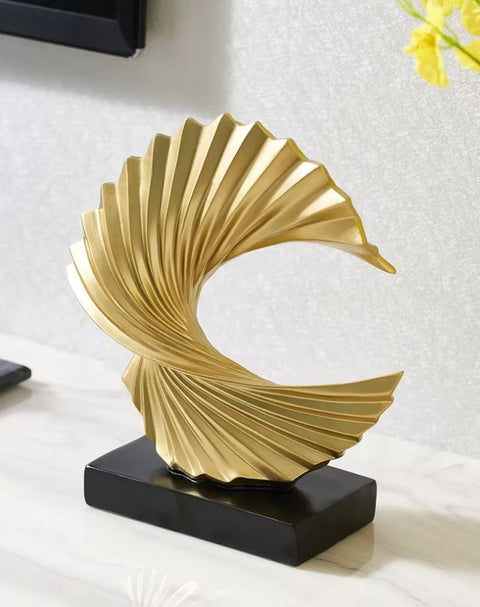 Sculpture abstraite dorée Bonanza 28 cm