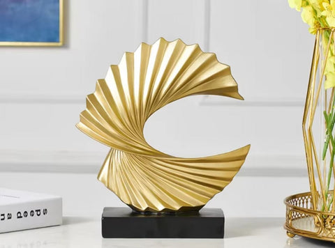Sculpture abstraite dorée Bonanza 28 cm