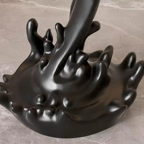 Statue design baleines noir et or – Sculpture contemporaine en résine 80 cm