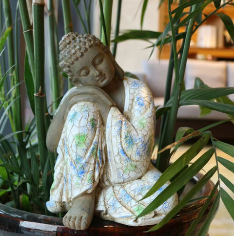 Statue Bouddha femme endormie extérieur 21 cm