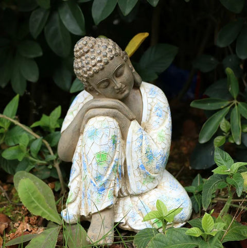 Statue Bouddha femme endormie extérieur 21 cm